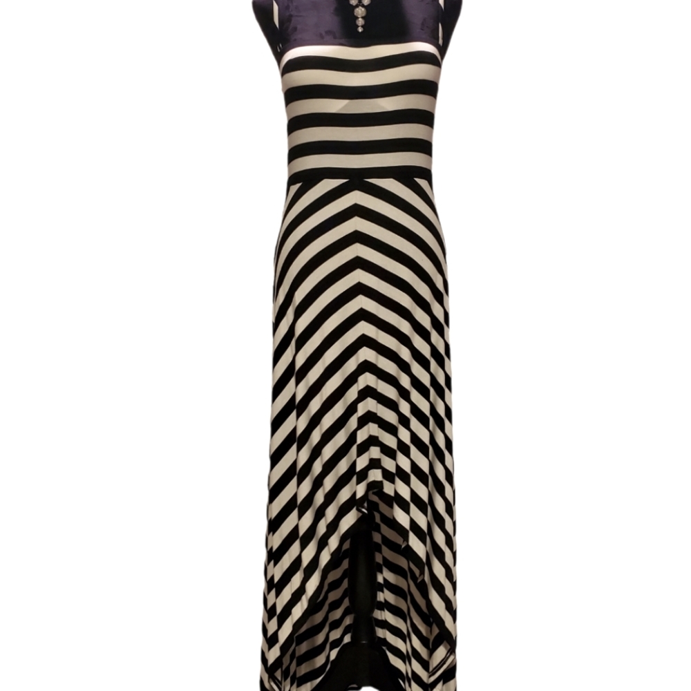 Calvin Klein Hi-Low Sexy Dress  Asymmetrical stripes flatter all curves …